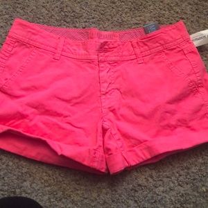 Pink Midi Twill Shorts